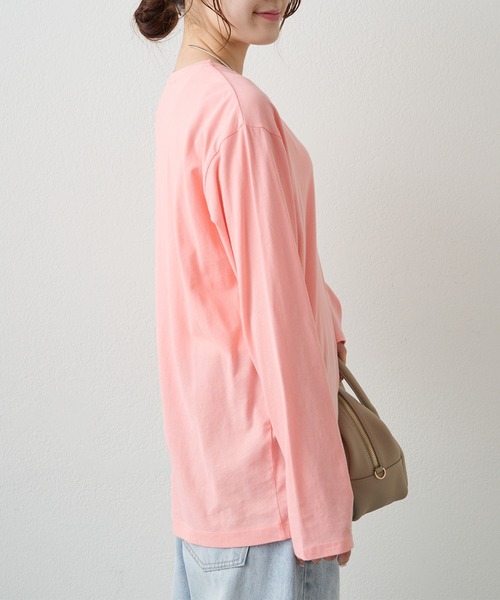 PUAL CE CIN(ピュアルセシン)の「コットンシアーカットソー(Tシャツ/カットソー・レディース・ブラック/オフホワイト/ピンク/イエロー・FREE)」の14枚目の写真