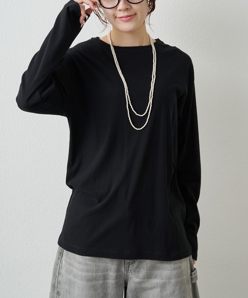 PUAL CE CIN(ピュアルセシン)の「コットンシアーカットソー(Tシャツ/カットソー・レディース・ブラック/オフホワイト/ピンク/イエロー・FREE)」の12枚目の写真