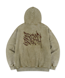 WASHED TAG HOODIE - BEIGE