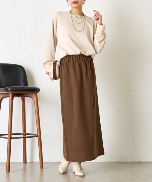Jena espace merveilleux(ジェナ エスパスメルヴェイユ)の「バックタックプルオーバー(Tシャツ/カットソー・レディース・ネイビー/アイボリー/グレー・FREE)」の4枚目の写真