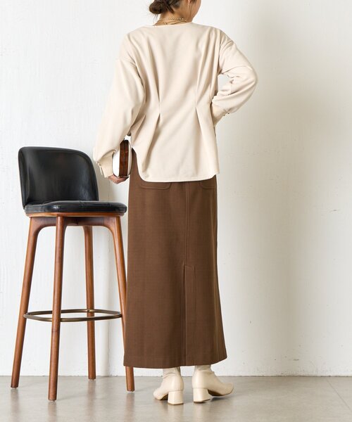 Jena espace merveilleux(ジェナ エスパスメルヴェイユ)の「バックタックプルオーバー(Tシャツ/カットソー・レディース・ネイビー/アイボリー/グレー・FREE)」の7枚目の写真