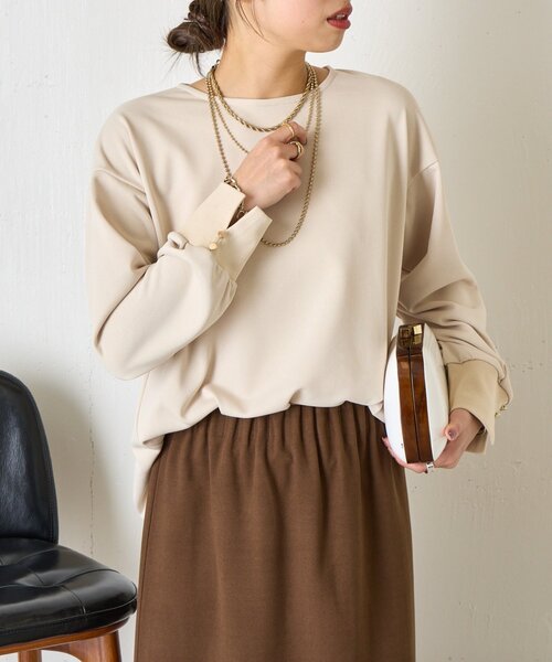 Jena espace merveilleux(ジェナ エスパスメルヴェイユ)の「バックタックプルオーバー(Tシャツ/カットソー・レディース・ネイビー/アイボリー/グレー・FREE)」の8枚目の写真
