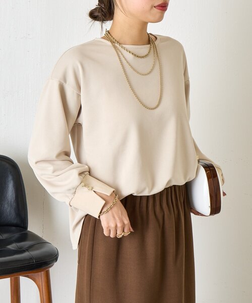Jena espace merveilleux(ジェナ エスパスメルヴェイユ)の「バックタックプルオーバー(Tシャツ/カットソー・レディース・ネイビー/アイボリー/グレー・FREE)」の9枚目の写真
