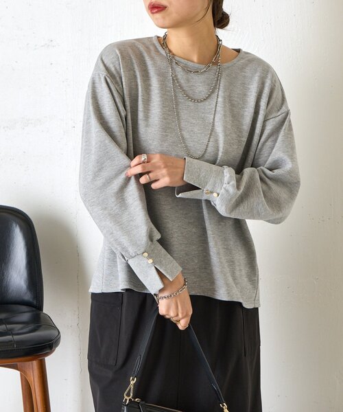 Jena espace merveilleux(ジェナ エスパスメルヴェイユ)の「バックタックプルオーバー(Tシャツ/カットソー・レディース・ネイビー/アイボリー/グレー・FREE)」の20枚目の写真