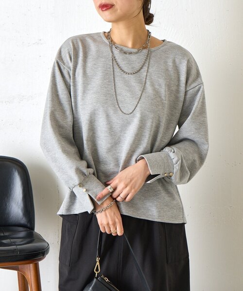 Jena espace merveilleux(ジェナ エスパスメルヴェイユ)の「バックタックプルオーバー(Tシャツ/カットソー・レディース・ネイビー/アイボリー/グレー・FREE)」の21枚目の写真