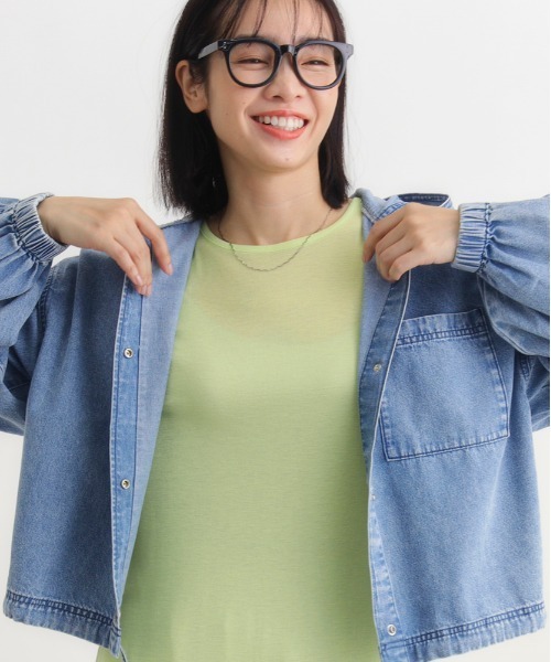 Right-on（ライトオン）の「【HONEYSUCKLE ROSE】シアー クルーネック 長袖Tシャツ (トレンド透け感 / レイヤードスタイル / カジュアルコーデ)（その他トップス・レディース・ブラック/ホワイト/イエロー/ターコイズブルー・L/M）」の4枚目の写真