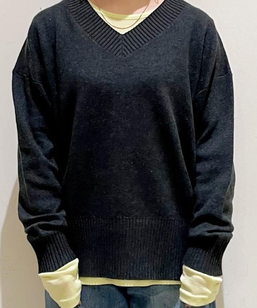 Right-on（ライトオン）の「【HONEYSUCKLE ROSE】シアー クルーネック 長袖Tシャツ (トレンド透け感 / レイヤードスタイル / カジュアルコーデ)（その他トップス・レディース・ブラック/ホワイト/イエロー/ターコイズブルー・L/M）」の12枚目の写真