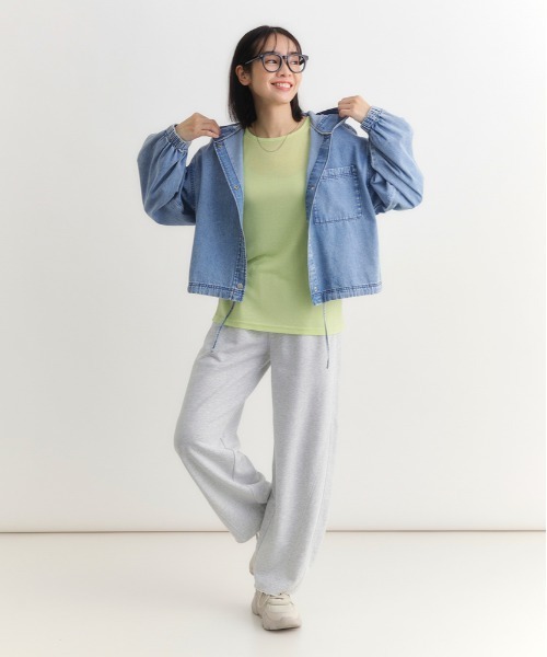 Right-on(ライトオン)の「HONEYSUCKLE ROSE(ハニーサックルローズ)【レディース】シアークルーネック長袖Tシャツ(Tシャツ/カットソー・レディース・ブラック/ホワイト/イエロー/ターコイズブルー・L/M)」の21枚目の写真