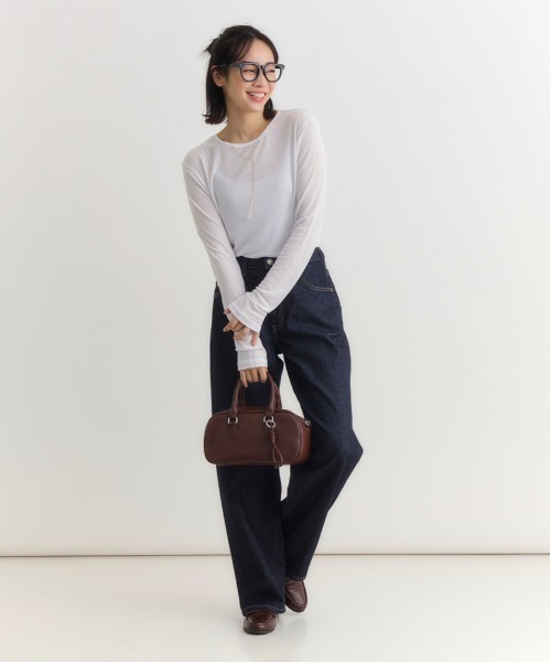 Right-on(ライトオン)の「HONEYSUCKLE ROSE(ハニーサックルローズ)【レディース】シアークルーネック長袖Tシャツ(Tシャツ/カットソー・レディース・ブラック/ホワイト/イエロー/ターコイズブルー・L/M)」の22枚目の写真