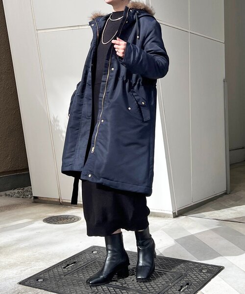 un dix cors(アンディコール)の「ファー取外しコート(その他アウター・レディース・カーキ/ベージュ/ネイビー・FREE)」の3枚目の写真