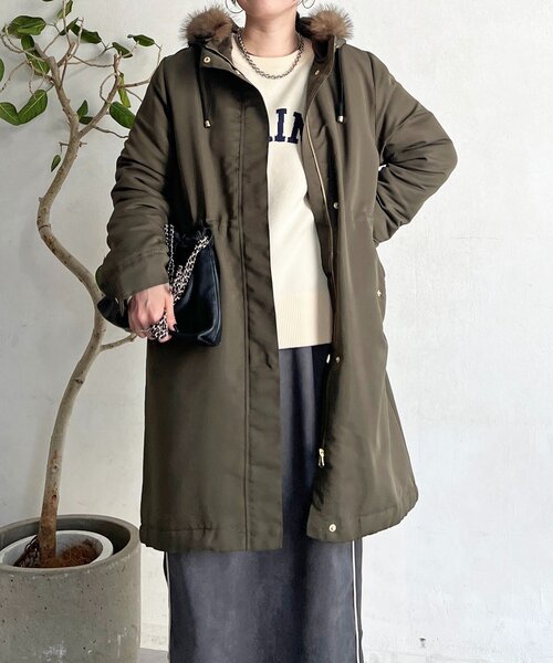 un dix cors(アンディコール)の「ファー取外しコート(その他アウター・レディース・カーキ/ベージュ/ネイビー・FREE)」の15枚目の写真