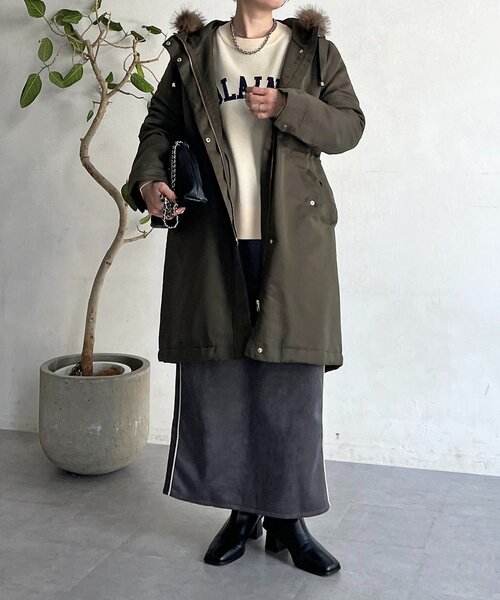 un dix cors(アンディコール)の「ファー取外しコート(その他アウター・レディース・カーキ/ベージュ/ネイビー・FREE)」の17枚目の写真