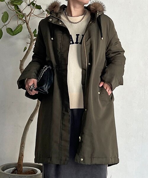 un dix cors(アンディコール)の「ファー取外しコート(その他アウター・レディース・カーキ/ベージュ/ネイビー・FREE)」の18枚目の写真