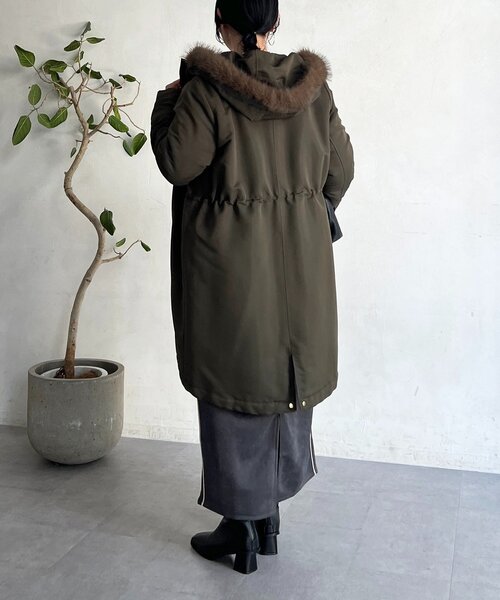un dix cors(アンディコール)の「ファー取外しコート(その他アウター・レディース・カーキ/ベージュ/ネイビー・FREE)」の20枚目の写真