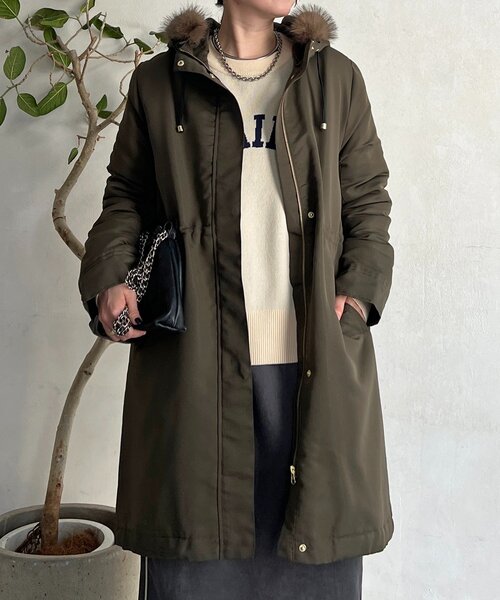 un dix cors(アンディコール)の「ファー取外しコート(その他アウター・レディース・カーキ/ベージュ/ネイビー・FREE)」の22枚目の写真