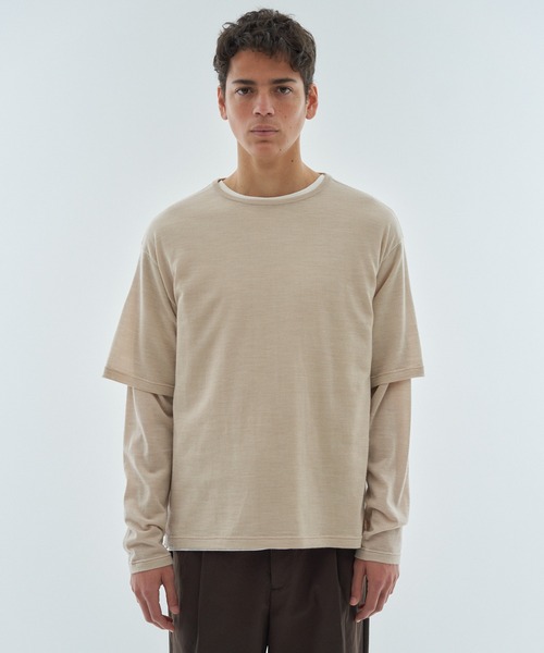 ESTNATION(エストネーション)の「ESTNATION / ウルトラファインウール ロングスリーブニットTシャツ(ニット/セーター・メンズ・ベージュ/ブラウン/チャコールグレー・LARGE/MEDIUM)」の15枚目の写真