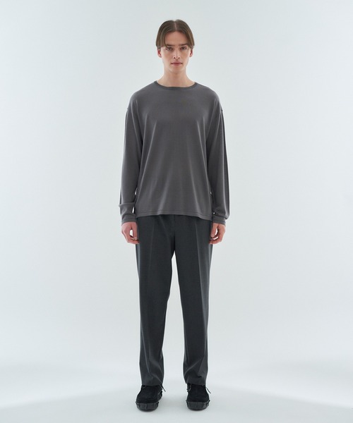 ESTNATION(エストネーション)の「ESTNATION / ウルトラファインウール ロングスリーブニットTシャツ(ニット/セーター・メンズ・ベージュ/ブラウン/チャコールグレー・LARGE/MEDIUM)」の7枚目の写真