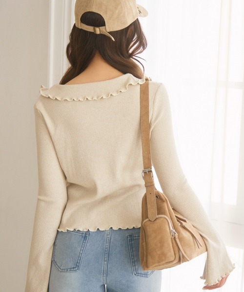 TITTY&CO.(ティティーアンドコー)の「スウェード調ショルダーバッグ(ショルダーバッグ・レディース・ピンク/ブラウン/ベージュ・FREE)」の6枚目の写真