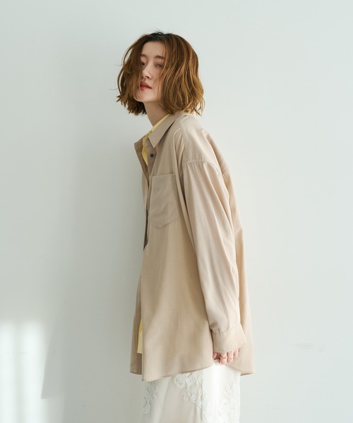 Editt by YECCA VECCA（エディットバイイェッカヴェッカ）の「シアーレイヤードシャツ（シャツ/ブラウス・レディース・ベージュ/ラベンダー/ブルー・FREE）」の10枚目の写真