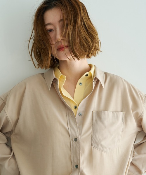 Editt by YECCA VECCA（エディットバイイェッカヴェッカ）の「シアーレイヤードシャツ（シャツ/ブラウス・レディース・ベージュ/ラベンダー/ブルー・FREE）」の12枚目の写真