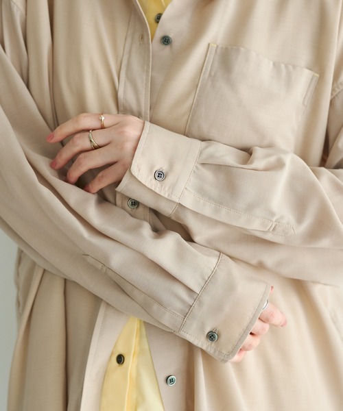 Editt by YECCA VECCA（エディットバイイェッカヴェッカ）の「シアーレイヤードシャツ（シャツ/ブラウス・レディース・ベージュ/ラベンダー/ブルー・FREE）」の13枚目の写真