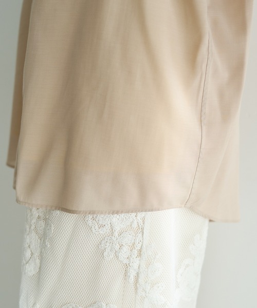 Editt by YECCA VECCA（エディットバイイェッカヴェッカ）の「シアーレイヤードシャツ（シャツ/ブラウス・レディース・ベージュ/ラベンダー/ブルー・FREE）」の14枚目の写真