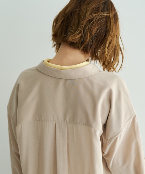 Editt by YECCA VECCA（エディットバイイェッカヴェッカ）の「シアーレイヤードシャツ（シャツ/ブラウス・レディース・ベージュ/ラベンダー/ブルー・FREE）」の15枚目の写真