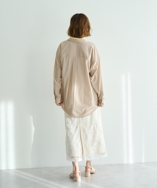 Editt by YECCA VECCA（エディットバイイェッカヴェッカ）の「シアーレイヤードシャツ（シャツ/ブラウス・レディース・ベージュ/ラベンダー/ブルー・FREE）」の20枚目の写真