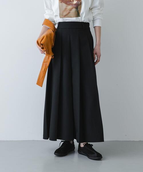 SENSE OF PLACE by URBAN RESEARCH（センスオブプレイスバイアーバンリサーチ）の「『撥水/防花粉』SKINProofフロントプリーツスカート（スカート・レディース・ブラック/ブラウン/ベージュ・SMALL/MEDIUM）」の4枚目の写真