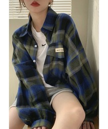 フラップチェックシャツ