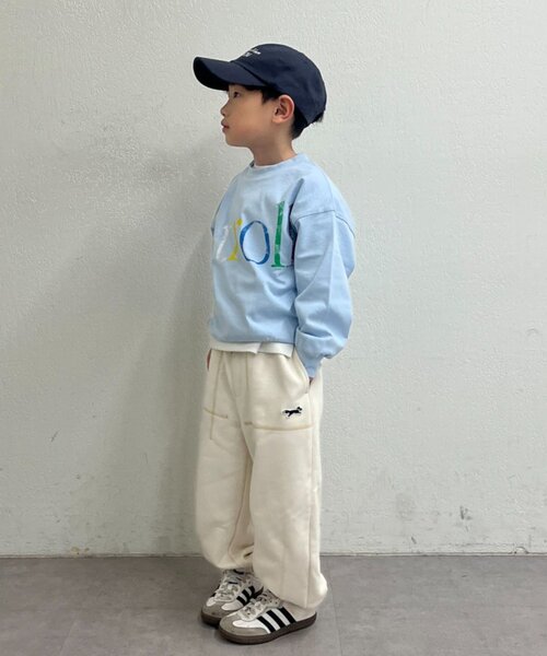 PENNEYS(ぺニーズ)の「【KIDS】FOX別注/配色ステッチカーブスウェット《WEB限定》ジュニアサイズあり(スウェットパンツ・キッズ・アイボリー/ブルー/グレー・110/150/130)」の21枚目の写真