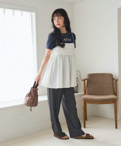 FREAK'S STORE(フリークスストア)の「インド キャンブリック バックオープンキャミソール 限定展開/バックリボンキャミチュニック(キャミソール・レディース・オフホワイト/ブラック/レッド・フリ-)」の5枚目の写真