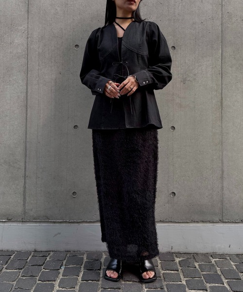 &g'aime(アンジェム)の「【&g'aime 】デニムチュニック Denim Tunic Blouse(シャツ/ブラウス・レディース・ブラック/ブルー・FREE)」の3枚目の写真