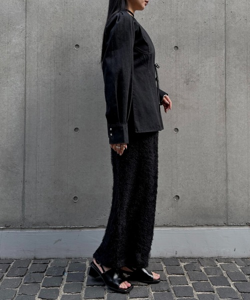 &g'aime(アンジェム)の「【&g'aime 】デニムチュニック Denim Tunic Blouse(シャツ/ブラウス・レディース・ブラック/ブルー・FREE)」の4枚目の写真