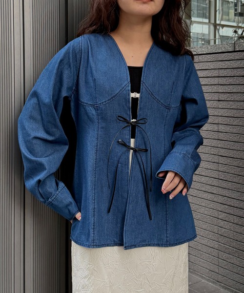 &g'aime(アンジェム)の「【&g'aime 】デニムチュニック Denim Tunic Blouse(シャツ/ブラウス・レディース・ブラック/ブルー・FREE)」の6枚目の写真