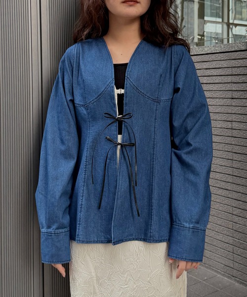 &g'aime(アンジェム)の「【&g'aime 】デニムチュニック Denim Tunic Blouse(シャツ/ブラウス・レディース・ブラック/ブルー・FREE)」の7枚目の写真