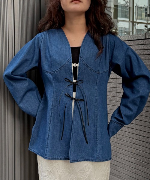 &g'aime(アンジェム)の「【&g'aime 】デニムチュニック Denim Tunic Blouse(シャツ/ブラウス・レディース・ブラック/ブルー・FREE)」の8枚目の写真