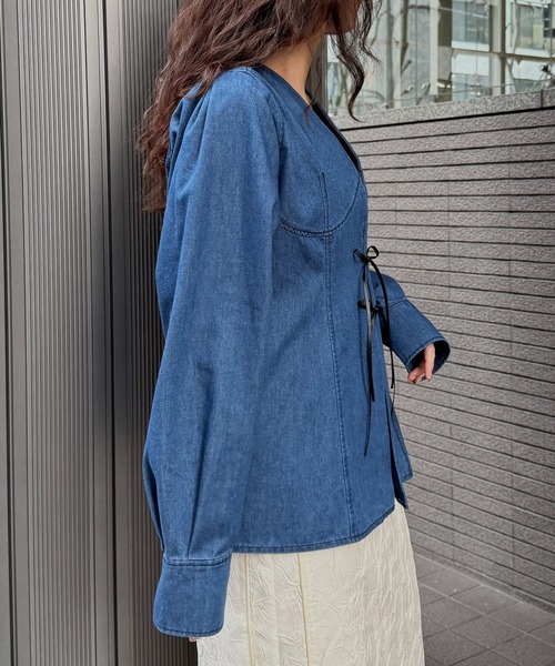 &g'aime(アンジェム)の「【&g'aime 】デニムチュニック Denim Tunic Blouse(シャツ/ブラウス・レディース・ブラック/ブルー・FREE)」の9枚目の写真