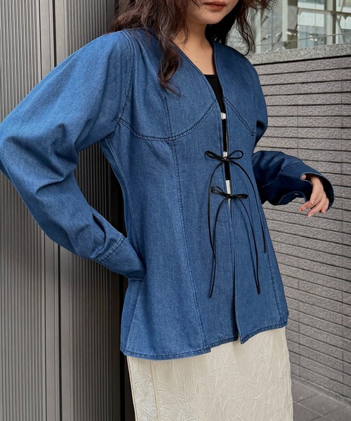 &g'aime(アンジェム)の「【&g'aime 】デニムチュニック Denim Tunic Blouse(シャツ/ブラウス・レディース・ブラック/ブルー・FREE)」の10枚目の写真