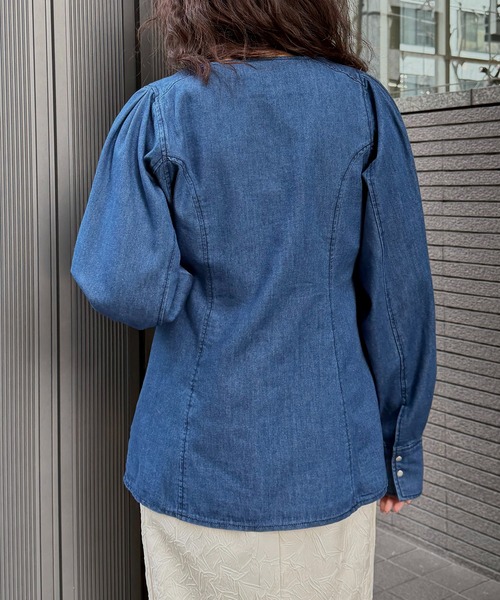 &g'aime(アンジェム)の「【&g'aime 】デニムチュニック Denim Tunic Blouse(シャツ/ブラウス・レディース・ブラック/ブルー・FREE)」の11枚目の写真