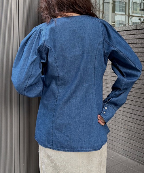 &g'aime(アンジェム)の「【&g'aime 】デニムチュニック Denim Tunic Blouse(シャツ/ブラウス・レディース・ブラック/ブルー・FREE)」の12枚目の写真