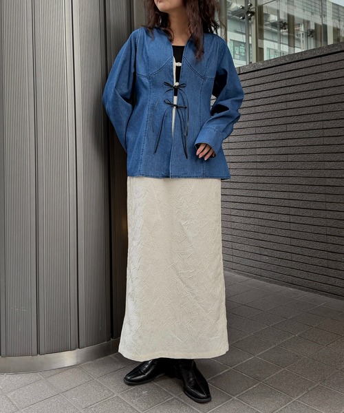 &g'aime(アンジェム)の「【&g'aime 】デニムチュニック Denim Tunic Blouse(シャツ/ブラウス・レディース・ブラック/ブルー・FREE)」の13枚目の写真