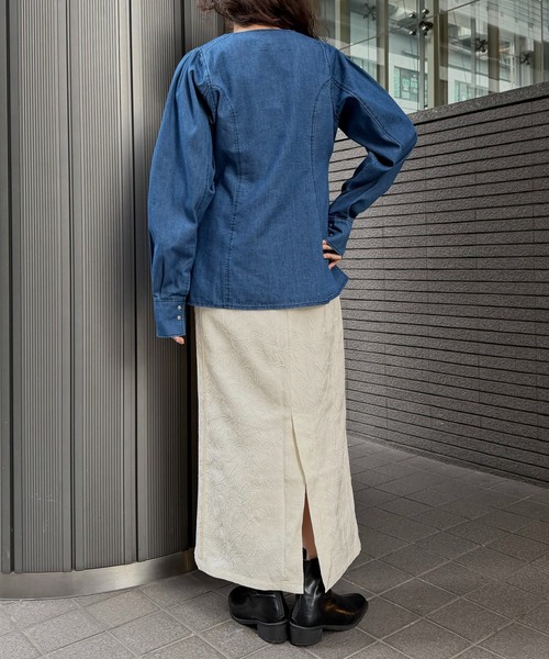 &g'aime(アンジェム)の「【&g'aime 】デニムチュニック Denim Tunic Blouse(シャツ/ブラウス・レディース・ブラック/ブルー・FREE)」の15枚目の写真