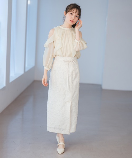 MISCH MASCH（ミッシュマッシュ）の「2026春夏新作 ジャガードタイトスカート（スカート・レディース・ホワイト/ブラック・S/M）」の12枚目の写真