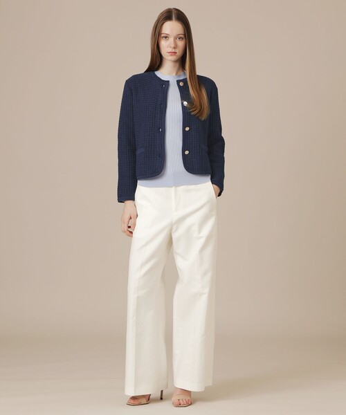 MACKINTOSH LONDON(マッキントッシュ ロンドン)の「ツイードニットジャケット(カーディガン/ボレロ・レディース・ベージュ/ネイビー・38/40)」の3枚目の写真