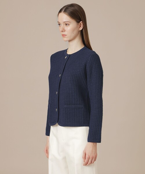 MACKINTOSH LONDON(マッキントッシュ ロンドン)の「ツイードニットジャケット(カーディガン/ボレロ・レディース・ベージュ/ネイビー・38/40)」の6枚目の写真