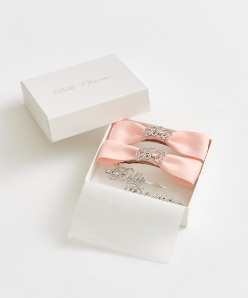 OLIVE des OLIVE（オリーブデオリーブ）の「【Belle Charme】Ribbon Barrette＆ Gloitter Pin Set（バレッタ/ヘアクリップ・レディース・ピンク/ブラック/アイボリー・FREE）」の3枚目の写真