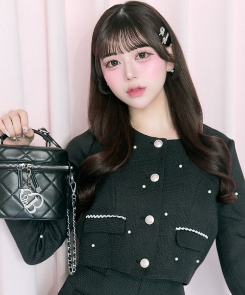 OLIVE des OLIVE（オリーブデオリーブ）の「【Belle Charme】Ribbon Barrette＆ Gloitter Pin Set（バレッタ/ヘアクリップ・レディース・ピンク/ブラック/アイボリー・FREE）」の4枚目の写真