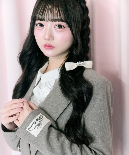 OLIVE des OLIVE（オリーブデオリーブ）の「【Belle Charme】Ribbon Barrette＆ Gloitter Pin Set（バレッタ/ヘアクリップ・レディース・ピンク/ブラック/アイボリー・FREE）」の6枚目の写真