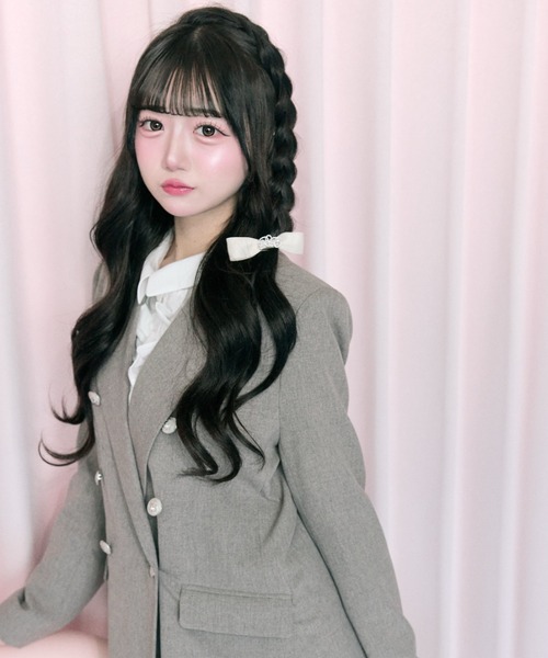 OLIVE des OLIVE（オリーブデオリーブ）の「【Belle Charme】Ribbon Barrette＆ Gloitter Pin Set（バレッタ/ヘアクリップ・レディース・ピンク/ブラック/アイボリー・FREE）」の7枚目の写真